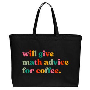 Will Give Math Advice For Coffee Cotton Canvas Jumbo Tote