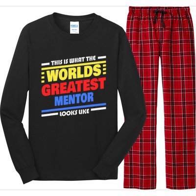 World's Greatest Mentor Saying Funny Mentor Long Sleeve Pajama Set