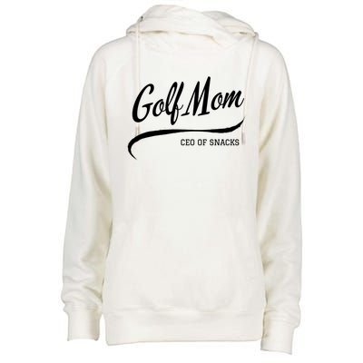 Wo’s Golf Mom Proud Golf Mama Game Day Snack Mom Gift Womens Funnel Neck Pullover Hood