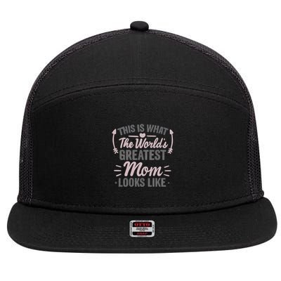 World's Greatest Mom 7 Panel Mesh Trucker Snapback Hat