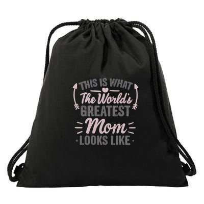 World's Greatest Mom Drawstring Bag