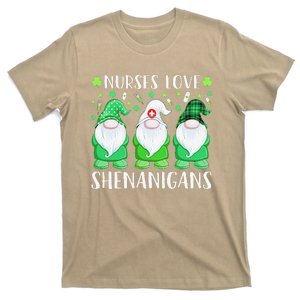 Women Gnomes Nurse St Patrick's Day Nurses Love Shenanigans T-Shirt