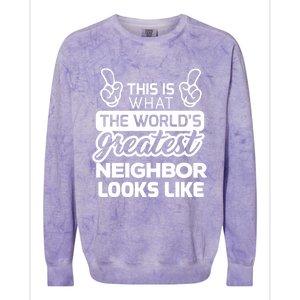 WorldS Greatest Neighbor Best Neighbor Ever Funny Gift Colorblast Crewneck Sweatshirt