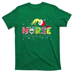 Women Groovy Nurse Christmas Xmas Santa Rn Cna Icu Scurb Gift T-Shirt