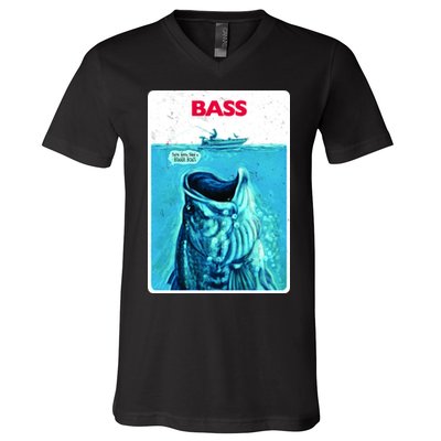We're Gonna Need A Bigger Boat Bass Fishing V-Neck T-Shirt