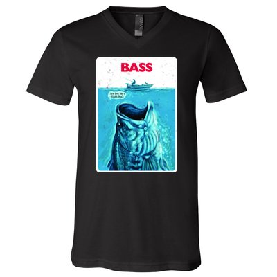 We're Gonna Need A Bigger Boat Bass Fishing V-Neck T-Shirt