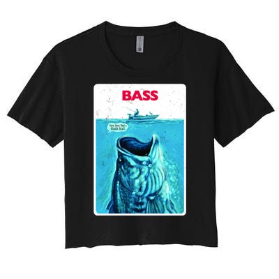 We're Gonna Need A Bigger Boat Bass Fishing Women's Crop Top Tee