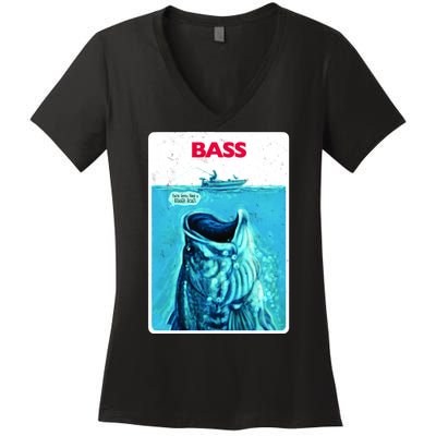 We're Gonna Need A Bigger Boat Bass Fishing Women's V-Neck T-Shirt