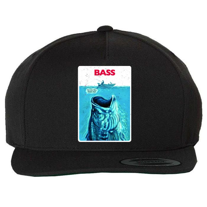 We're Gonna Need A Bigger Boat Bass Fishing Wool Snapback Cap