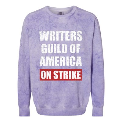 Writers Guild Of America On Strike Colorblast Crewneck Sweatshirt