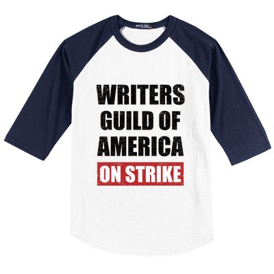 Writers Guild Of America On Strike Baseball Sleeve Shirt