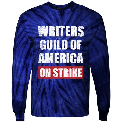 Writers Guild Of America On Strike Tie-Dye Long Sleeve Shirt