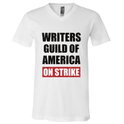 Writers Guild Of America On Strike V-Neck T-Shirt