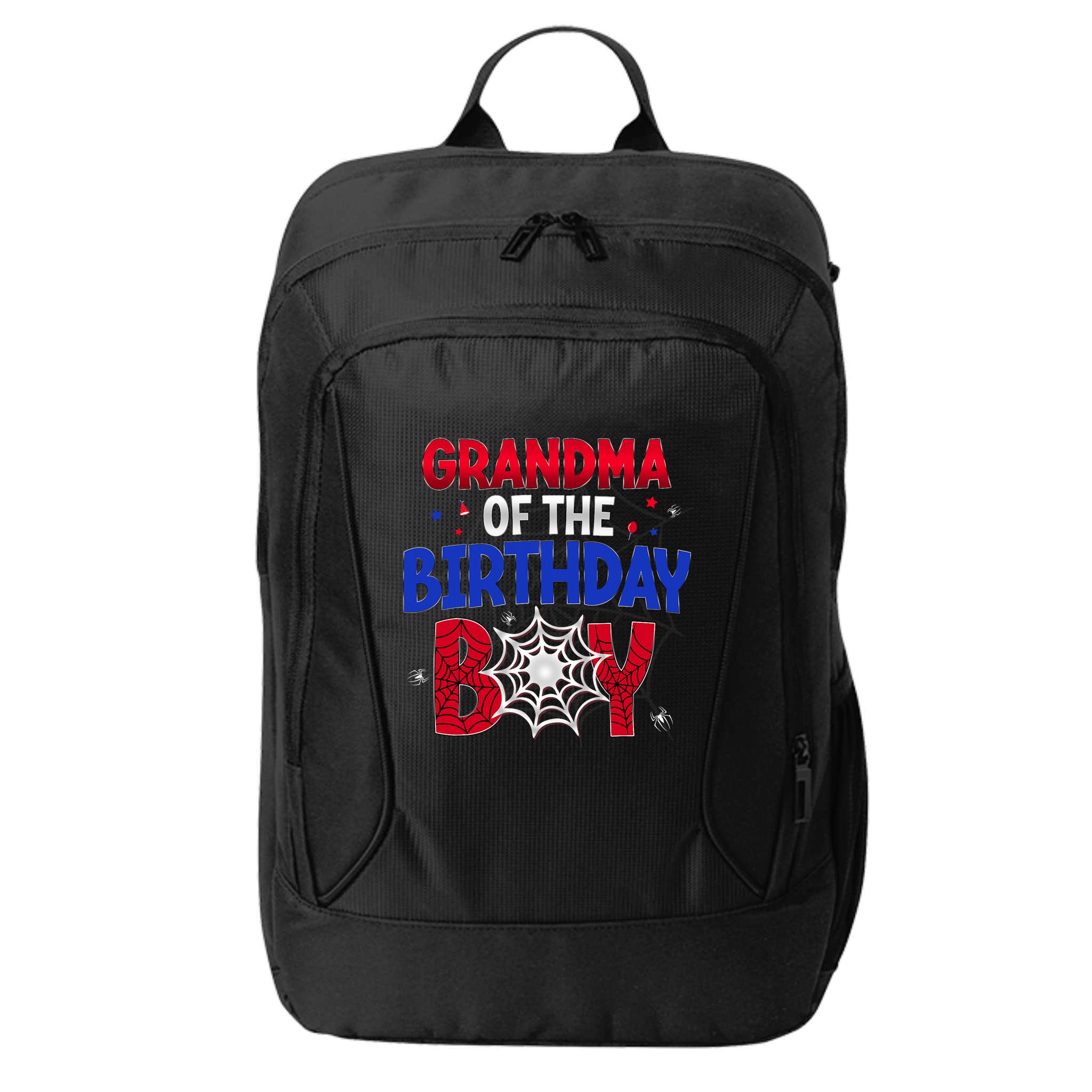 Women Grandma Of The Birthday Boy Matching Spider Web Family City Backpack