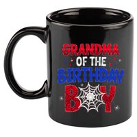 Women Grandma Of The Birthday Boy Matching Spider Web Family 11oz C Handle Ceramic Mug
