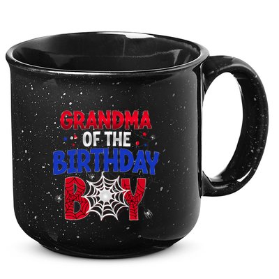 Women Grandma Of The Birthday Boy Matching Spider Web Family 15oz Campfire Ceramic Mug