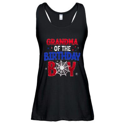 Women Grandma Of The Birthday Boy Matching Spider Web Family Ladies Essential Flowy Tank