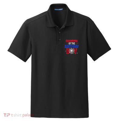 Women Grandma Of The Birthday Boy Matching Spider Web Family Dry Zone Grid Polo