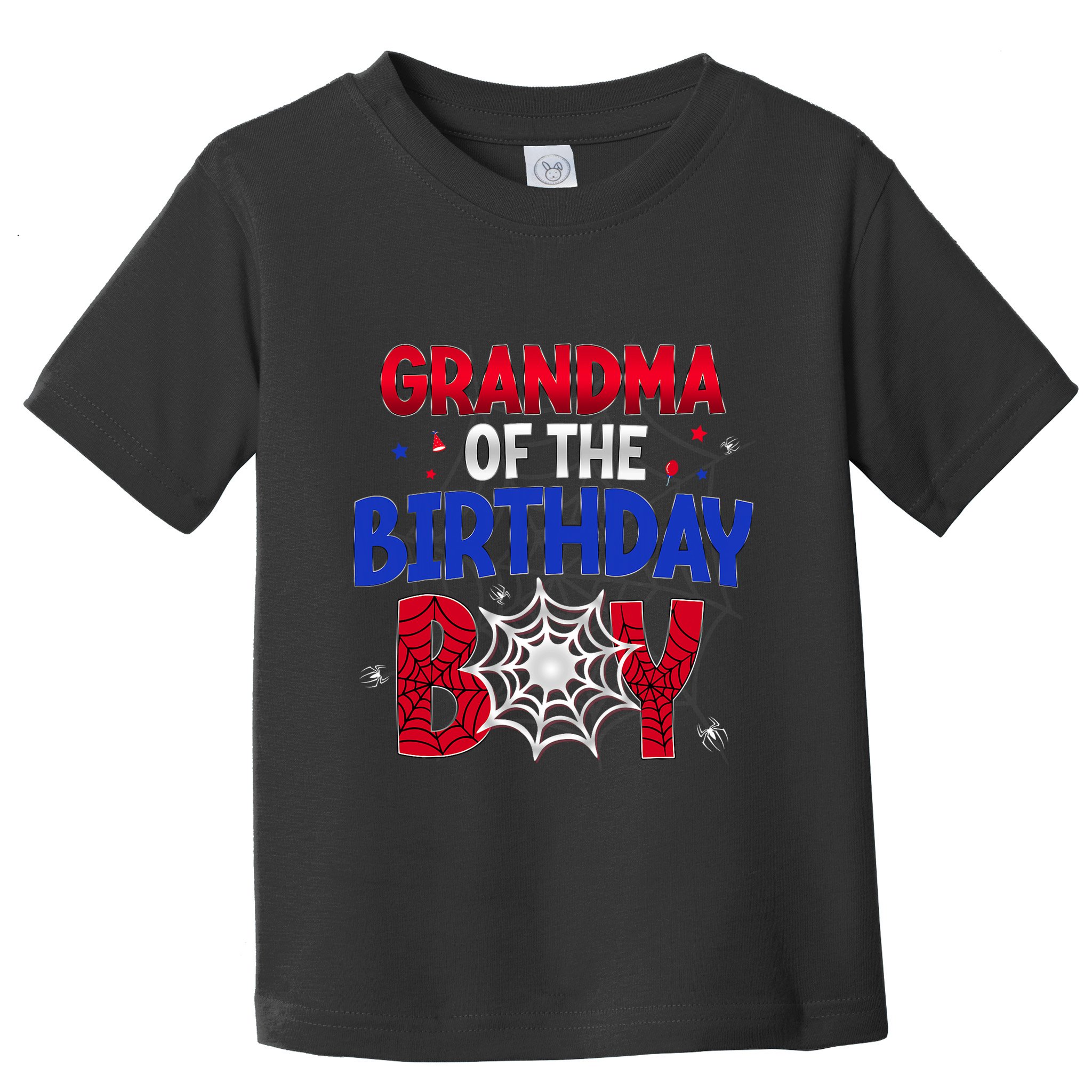 Women Grandma Of The Birthday Boy Matching Spider Web Family Toddler T-Shirt