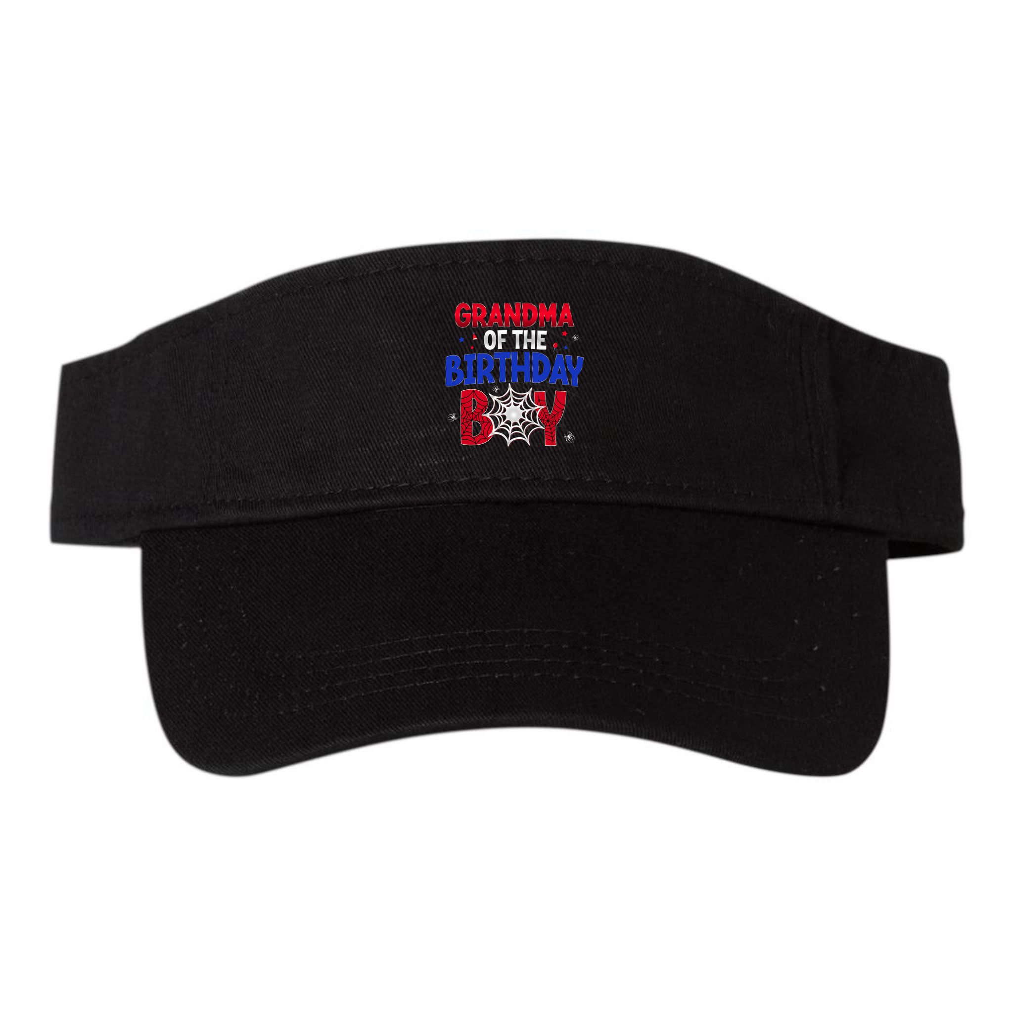 Women Grandma Of The Birthday Boy Matching Spider Web Family Visor