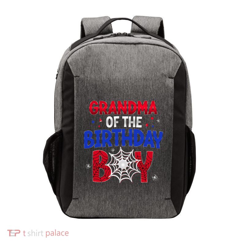 Women Grandma Of The Birthday Boy Matching Spider Web Family Vector Backpack