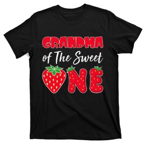 Wo Grandma Of The Sweet One Strawberry First Birthday Family T-Shirt