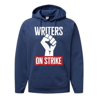 Writers Guild Of America On Strike Anti AI Chatbots WGA Performance Fleece Hoodie