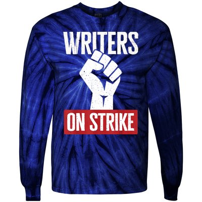 Writers Guild Of America On Strike Anti AI Chatbots WGA Tie-Dye Long Sleeve Shirt