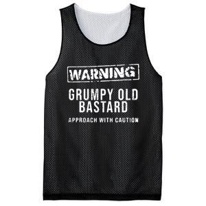 Warning Grumpy Old Bastard Approach With Caution Mesh Reversible Basketball Jersey Tank