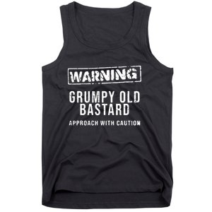 Warning Grumpy Old Bastard Approach With Caution Tank Top