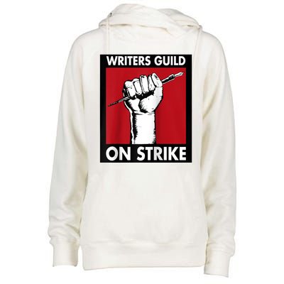 Writers Guild Of America On Strike Womens Funnel Neck Pullover Hood