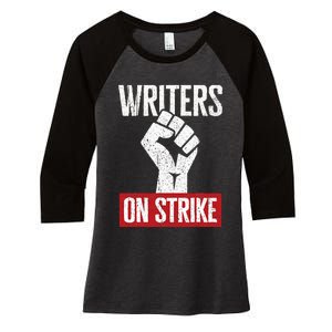 Writers Guild Of America On Strike Anti Ai Chatbots Wga Women's Tri-Blend 3/4-Sleeve Raglan Shirt