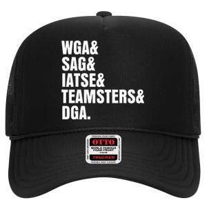 Writers Guild Of America On Strike High Crown Mesh Back Trucker Hat