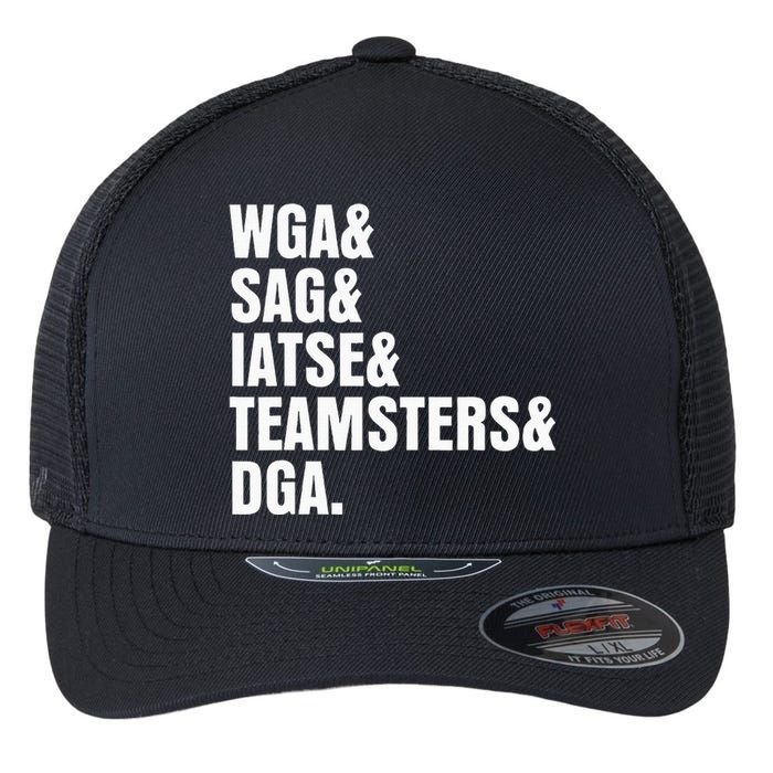 Writers Guild Of America On Strike Flexfit Unipanel Trucker Cap