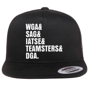 Writers Guild Of America On Strike Flat Bill Trucker Hat