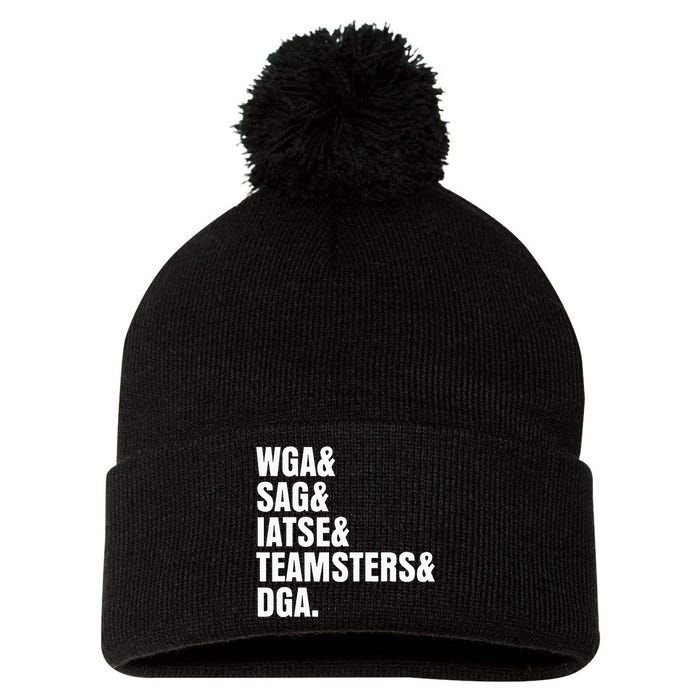 Writers Guild Of America On Strike Pom Pom 12in Knit Beanie