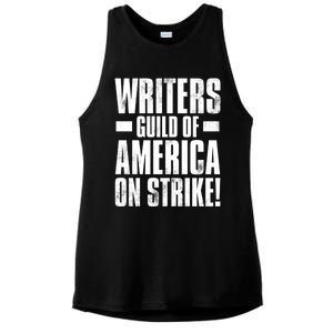 Writers Guild Of America On Strike Ladies PosiCharge Tri-Blend Wicking Tank