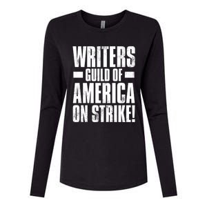 Writers Guild Of America On Strike Womens Cotton Relaxed Long Sleeve T-Shirt