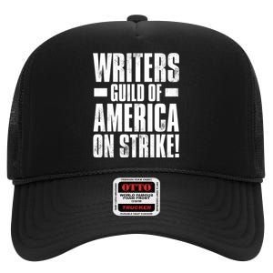 Writers Guild Of America On Strike High Crown Mesh Back Trucker Hat