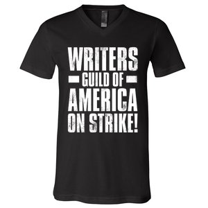 Writers Guild Of America On Strike V-Neck T-Shirt