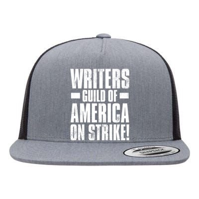 Writers Guild Of America On Strike Flat Bill Trucker Hat