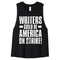 Writers Guild Of America On Strike Women's Racerback Cropped Tank