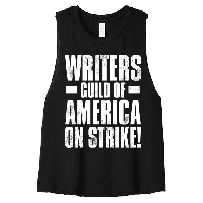 Writers Guild Of America On Strike Women's Racerback Cropped Tank