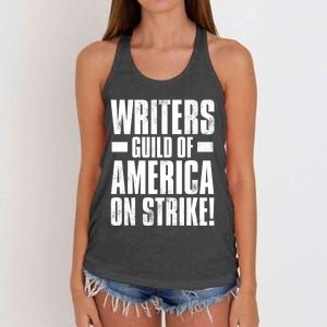 Writers Guild Of America On Strike Women's Knotted Racerback Tank