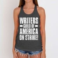 Writers Guild Of America On Strike Women's Knotted Racerback Tank