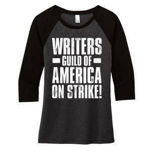 Writers Guild Of America On Strike Women's Tri-Blend 3/4-Sleeve Raglan Shirt