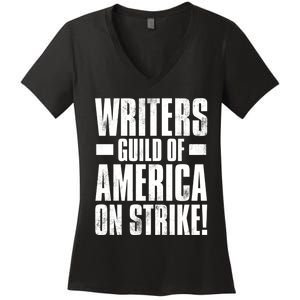 Writers Guild Of America On Strike Women's V-Neck T-Shirt