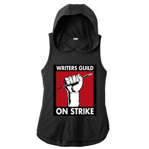 Writers Guild Of America On Strike Ladies PosiCharge Tri-Blend Wicking Draft Hoodie Tank