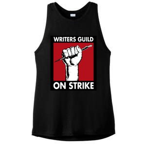 Writers Guild Of America On Strike Ladies PosiCharge Tri-Blend Wicking Tank