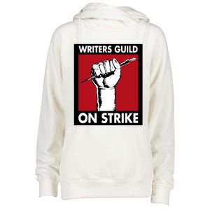 Writers Guild Of America On Strike Womens Funnel Neck Pullover Hood